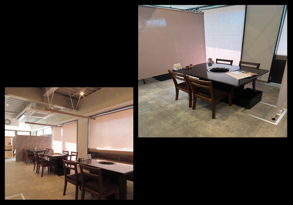 焼肉 七龍のテーブル席