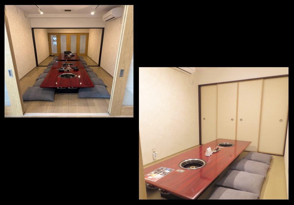 焼肉 七龍の個室席